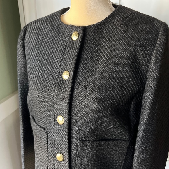 NWT J. Crew Factory Black Tweed Lady Jacket - Picture 5 of 8